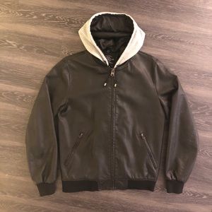 Buffalo David Bitton Faux Leather Jacket w/ Hood